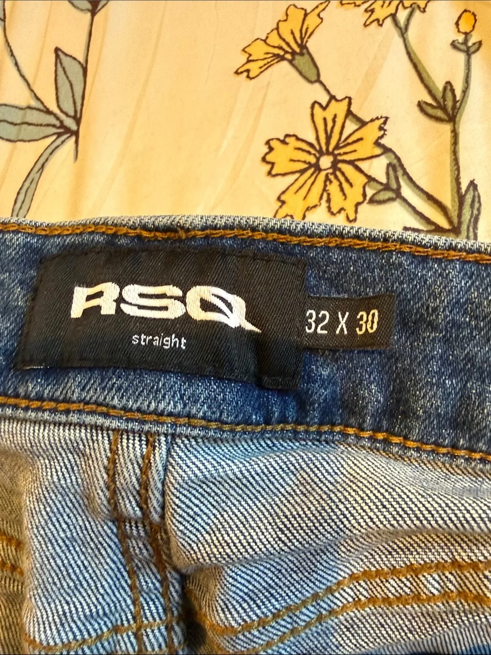 RSQ Men's Straight-Leg Blue Denim Jeans
